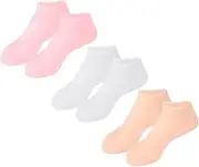 Healvian 3pairs Cracked Feet Moisturizing Socks Hydrating Foot for Women and Girls Soft Skin-friendly Design for Intensive Hydration for Dry Chapped Skin
