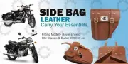 Fit For Royal Enfield "Classic & Bullet 350/500 Leather Side Bag With Push Lock" (for: Royal Enfield)