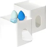 Youngever 2 Pack Napkin Box Covers, Plastic Square Tissue Box Holders with Lid, Square Napkin Box Holders