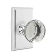 Emtek Providence Crystal Door Knob Privacy Rectangular Rosette Polished Chrome