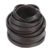 10mm Flat Faux Leather Cord, 5 Yards Braiding Leather Ropes, Dark Brown