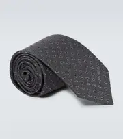 [Gucci] Gucci Horsebit silk jacquard tie One Size grey