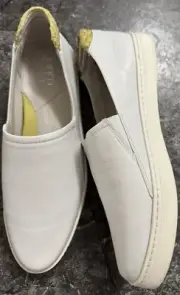 Franco Sarto Womens Alma Slip On Casual Sneaker White/Snakeskin Sz 10 NIB