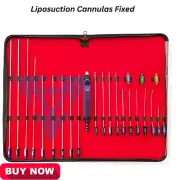 pecs 24 Liposuction Cannulas Fixed Handle Fat Transfer Cosmetic Surgery ket set