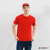 在飛比找momo購物網優惠-【Hang Ten】男裝-有機棉圓領腳丫短袖T恤-紅