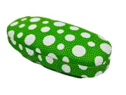 NEW Green And White Polka Dot Hard Metal Clamshell Eyeglasses Case