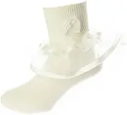 [DressForLess] Multi Color Girls Socks with Color Ruffled Organza Lace and Ribbon