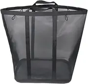 Fiocias Mesh Beach Bag, Folding Laundry Hamper, Laundry Basket, Outdoor Indoor Multifunctional Tote Bag for Vacation Essentials Toys, small