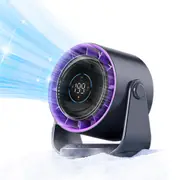 Table Fans Digital Display Rechargeable Fan Ultra Quiet Wall Mounted Desk Fans-Dark Grey
