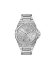Guess Crystal Accented Watch Men Silver Watches