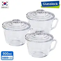 在飛比找momo購物網優惠-【Glasslock】強化玻璃可微波泡麵碗900ml(三入組