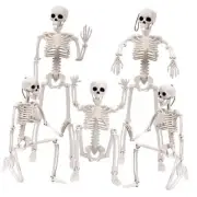 5pcs Halloween Skeleton Decoration, 16” Full Body Posable Halloween 5PCS