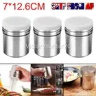 3x/set Salt Sugar Sprinkles Cocoa Shaker Dredge Stainless Steel Restaurant AUS