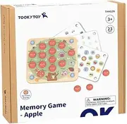 Tooky Toy TH452N My Forest Friends Apple Memory Matching Game: Sensory Wooden Memory Game for Toddlers and Kids for Ages 3+