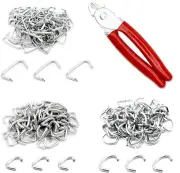 270pc Hog Ring Kit with Pliers, 3 Sizes