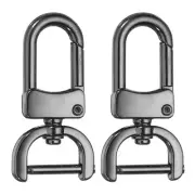 2pcs Detachable Snap Hook Swivel Clasp 5/8" Metal D-Rings Clasp, Gunmetal