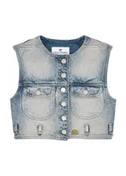 Courrèges Cropped Denim Vest - 36 (UK8 / S) 36 (UK8 / S)