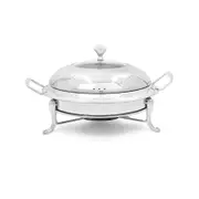 SOGA Stainless Steel Round Buffet Chafing Dish with Glass Top Lid