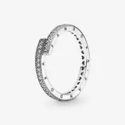 Authentic Pandora Sparkling Overlapping Ring size 6 (52)