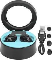 TWS Wireless Bluetooth Earphone Rechargeable Headset with Digital Display Screen Touch Control Earphone for iOS Android Smartphones Laptops ABS Material (Blue)