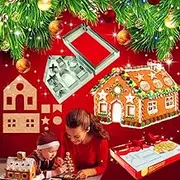 Set of 10 JeVenis Luxury Christmas House Cookie Cutter Set Bake Your Own Small Gingerbread House Kit Chocolate House Haunted House Gift Box Packaging