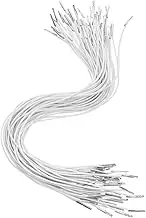 HOODANCOS 50pcs White Elastic Barbed Cord with Metal Ends Stretch Loop Band for Menu Binding Party Hats Masks Crafts Durable and Multi Functional Fasteners