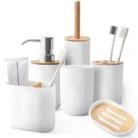 在飛比找蝦皮購物優惠-Upscale 1/4/6Pcs Bathroom Set 