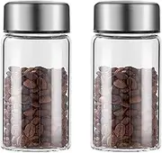 Vintage Ceramic Tea Jar， kitchen storage,Porcelain Tea Canister for Loose Tea 2Pcs Glass Tea Storage Containers Coffee Containers, Kitchen Serving Food Storage Canister(200ML)