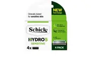 Schick Hydro 5 Sense Sensitive Mens Refill Razor Blades 4pk