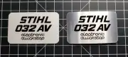 Stihl 032 AV Electronic Quickstop badge plate "full overlay vinyl decal"