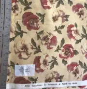 Moda Attic Treasures Pansy on Tan fabric By the Yard