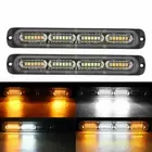 2x 24 LED Car Truck Emergency White/Amber Warning Hazard Flash Strobe Light Bar