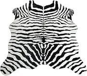Faux Fur Zebra Hide Rug,4.6 x 5.2 Feet Zebra Skin Area Rug Non-Slip Zebra Rug for Home. (4.6'x5.2', Zebra)