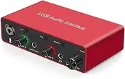 xioaue 192KHz USB Audio Interface Sound Card XLR Interface Studio for Podcast Recording Equipment Professional