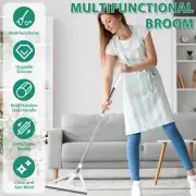 Floor Squeegee Silicone Squeegee Scrubber with Stainless Steel Handle ._