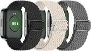 3 Pack Braided Nylon Elastic Adjustable Replacement Bands for SKG V7 Pro Smartwatch/SKG V7 Smartwatch/ENOMIR Smartwatch/Tensky Smartwatch /TOZ0 S2 44mm Smartwatch for Women Man