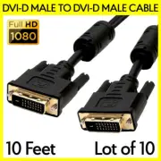 10 PCS DVI Cable 10 Feet DVI-D Male to Male Monitor Cord for PC Projector TV LCD