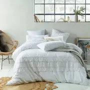 Tassel Quilt Cover Set White