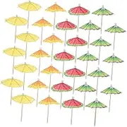 Luxshiny 40Pcs Picks with Umbrella Design Decorative Party Skewers for Appetizers Drinks and Desserts for Summer Gatherings and Housewarming