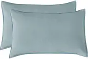 Twin Pack Vintage Washed Microfibre Standard Pillowcase | Blue | Standard