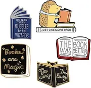 [JoneRise] 5 Pcs Enamel Brooch Pin Set Cute Cartoon Brooches Lapel Pins Badge for Kids Children Jean Bag Clothes Decoration
