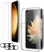 [JOYCHER] for Galaxy S23 Case, with 2Pcs Camera Lens Protector&2 Pcs Soft Screen Protector, [Hard PC+Soft TPU Case] [Anti-Yellowing] [Military Grade Shockproof] Samsung Galaxy S23 Case 6.1"