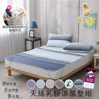 在飛比找PChome24h購物優惠-【BEST 貝思特】天絲乳膠涼蓆墊組 楚吟 雙人 贈乳膠涼蓆