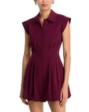 Steve Madden Dyanne Poplin Pleated Mini Dress