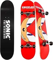 Sonic Character Skateboards - Cruiser Skateboard with ABEC 5 Bearings, Durable Deck, Smooth Wheels (Choose from Knuckles, Tails or Sonic & Friends)