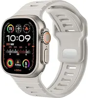 FKMBD Sport Watch Band，For Apple Watch Ultra 2/Ultra Band Men 49mm 45mm 44mm 42mm,Silicone Loop Replacement Strap Compatible With IWatch Series SE 9 8 7