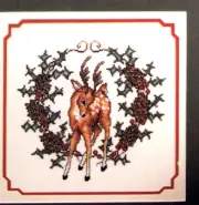 Vintage Santa Mouse Cardinal Christmas Reindeer Snow Cross Stitch Rain Drop #16
