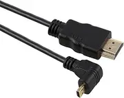 Standard HDMI Male to Micro HDMI Male Elbow Plug Adapter Cable M/M Cord Left Right Up Down Gold Plated 1.8M (Up Angle)