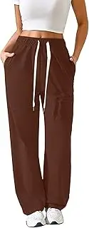 [Witsmile] Wide Leg Pants Women High Waisted Straight Sweat Pants Athletic Sweatpants Baggy Pants with Drawstring