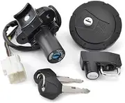 Yurefax Gas Fuel Tank Cap, for Seat, Ignition Switch Start Lock Key Set, for KLX300 KLX300SM 2021-2023 27005-5185 27005-0697 27016-5207 51049-0049 Motorcycle Ignition Switch Key